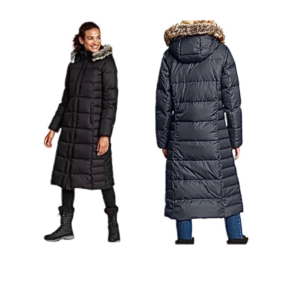 Eddie Bauer - Insulated Down Puffer Coat Jacket, Black, Size XL